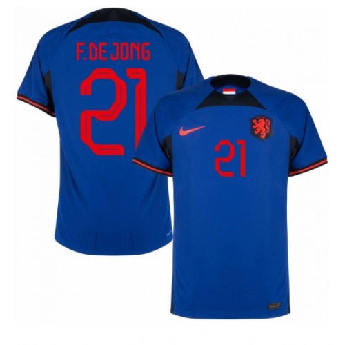 Holandia Frenkie de Jong #21 Koszulka Wyjazdowych MŚ 2022 Krótki Rękaw